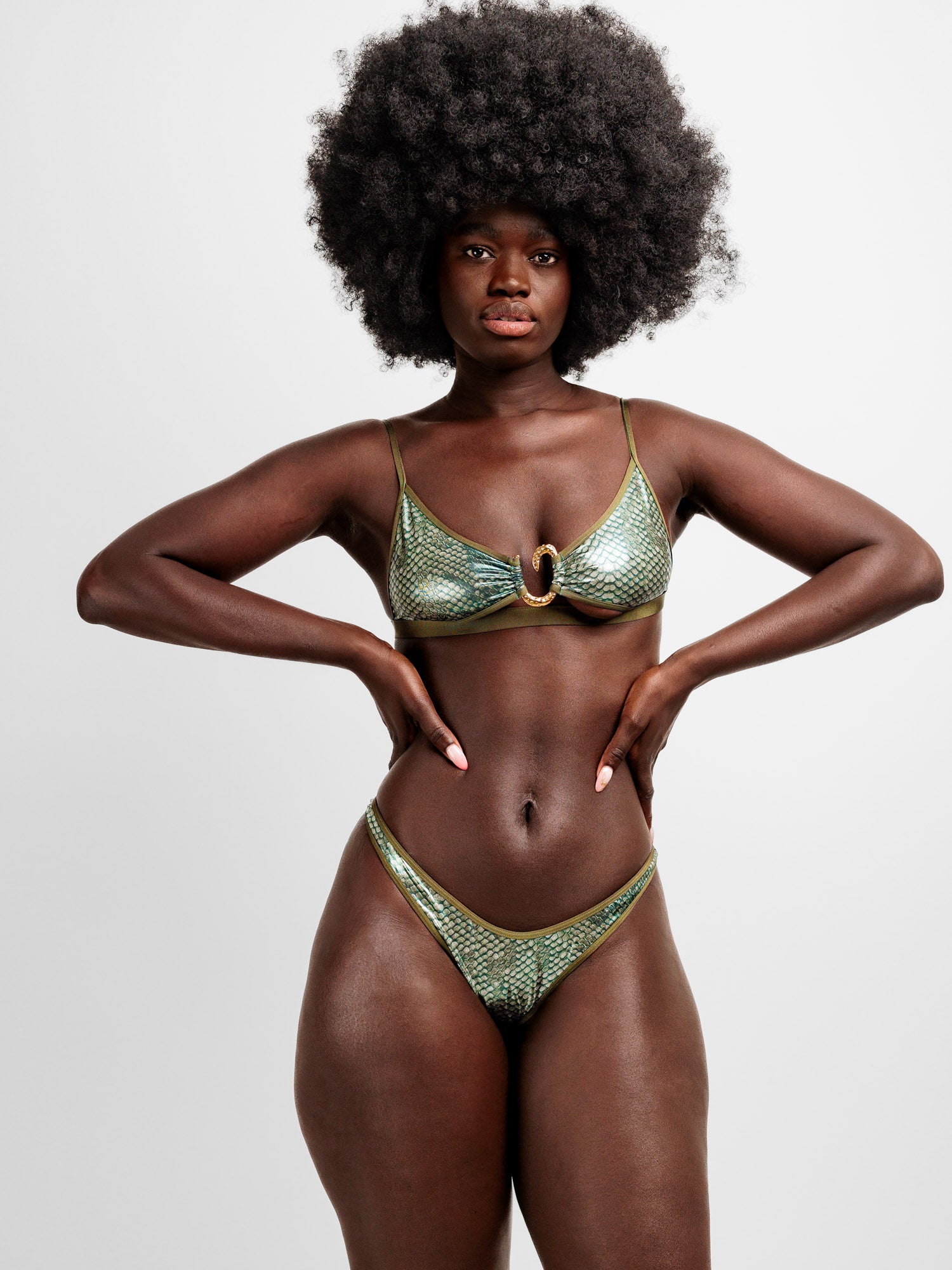 Cembro tanga Métallique Croco (crocodile)